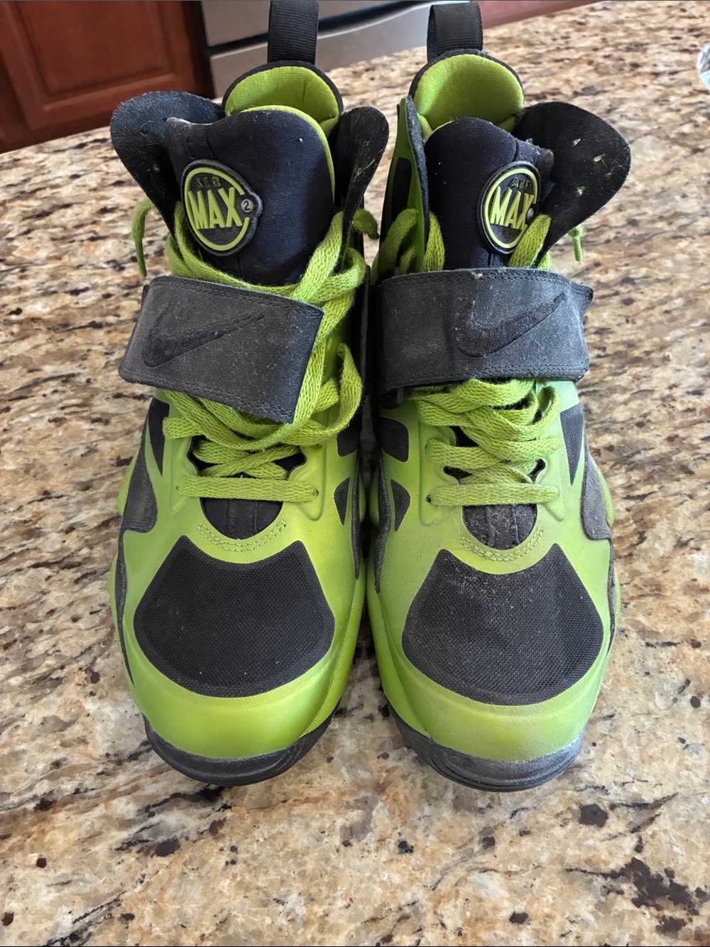 Nike Men’s Lime Green and Black High-Top Sneakers